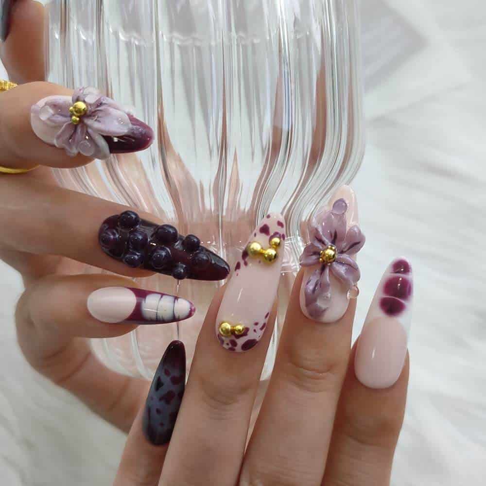 nail designs for purple nails