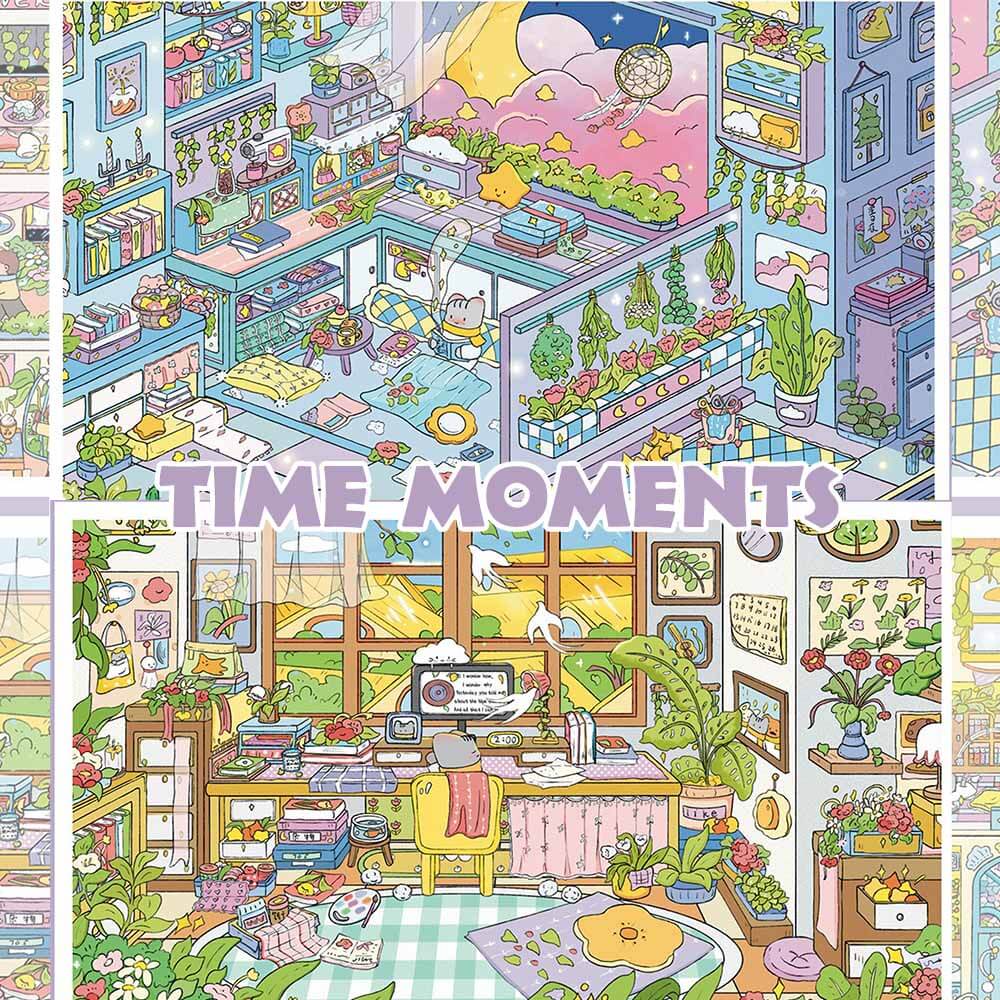 Time Moments DIY 3D Scene Stickers 2 Cute Scenes(L)