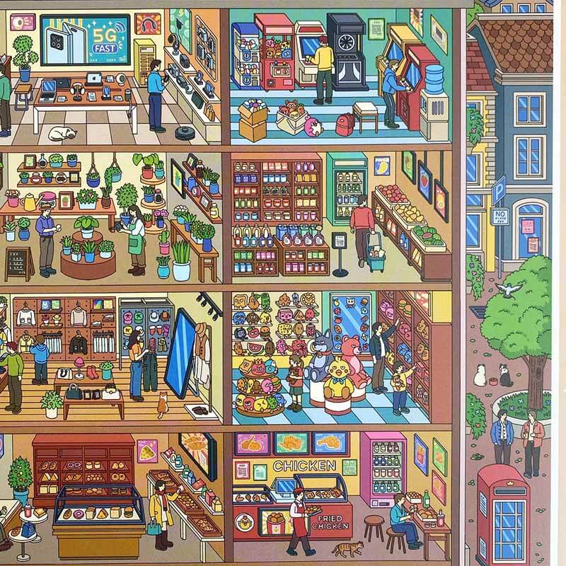 Urban Corner DIY 3D Scene Stickers 2 Cute Scenes(xxL)