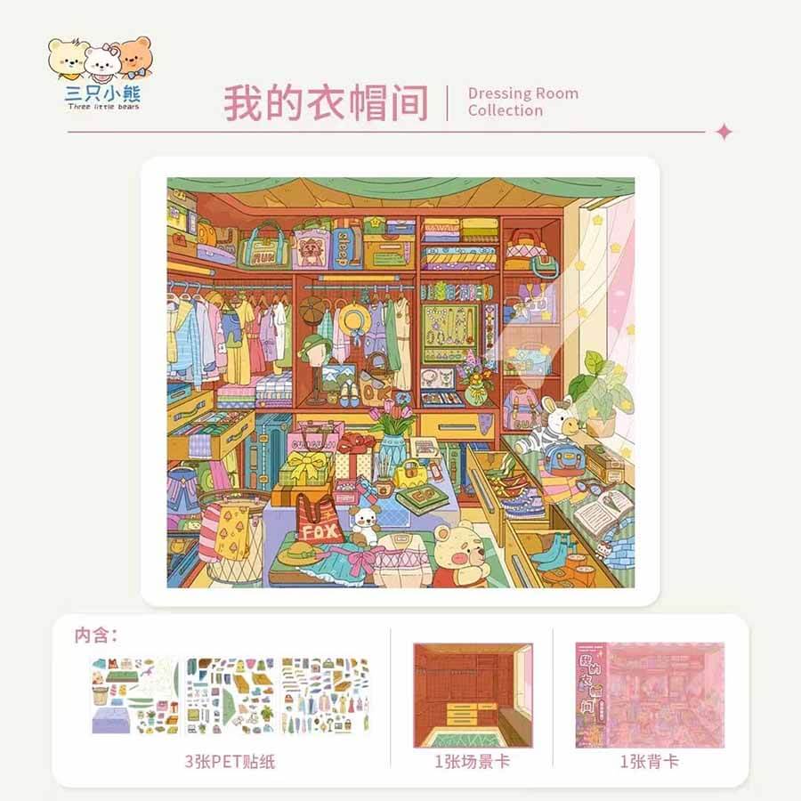 Home Moments DIY 3D Scene Stickers 4 Cute Scenes(M)