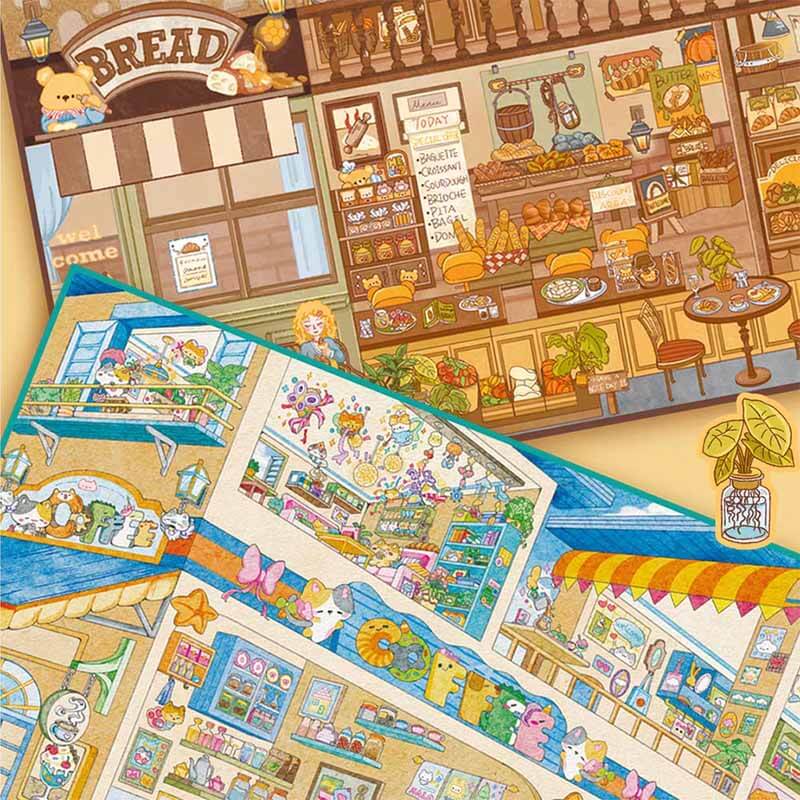 Old Dream Lane DIY 3D Scene Stickers 2 Cute Scenes(L)