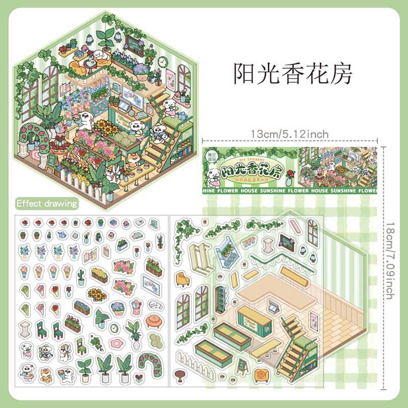 Sweet Moments DIY 3D Scene Stickers 4 Cute Miniature Scenes