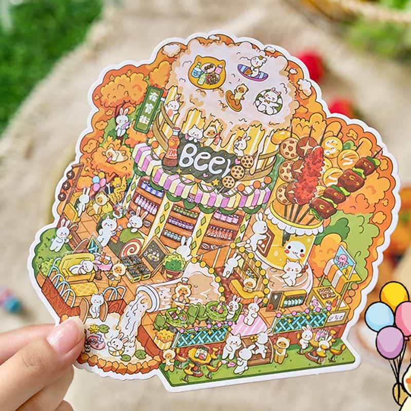 Flavors of Summer DIY 3D Scene Stickers 4 Cute Miniature Scenes(M)