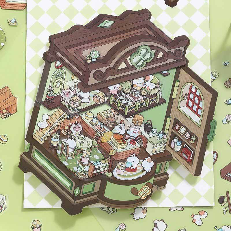 Magic Ark World DIY 3D Scene Stickers - 4 Cute Miniature Scenes