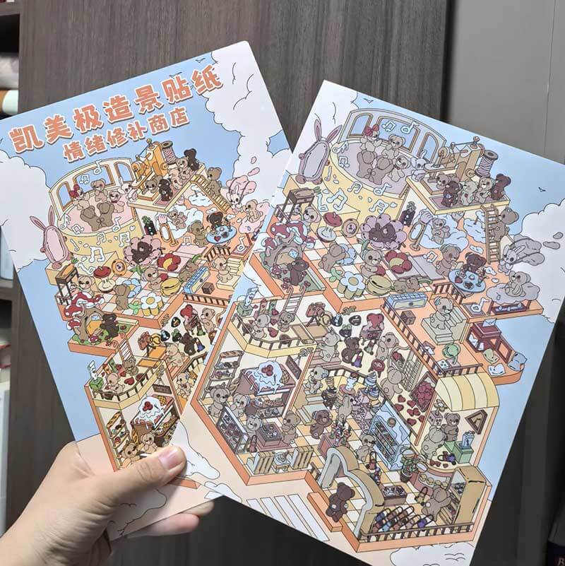The Happy Hub DIY 3D Scene Stickers 2 Cute Miniature Scenes
