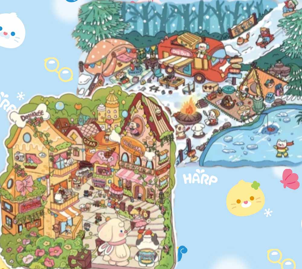 Bigger picture DIY 3D Scene Stickers - 4 Cute Miniature Scenes