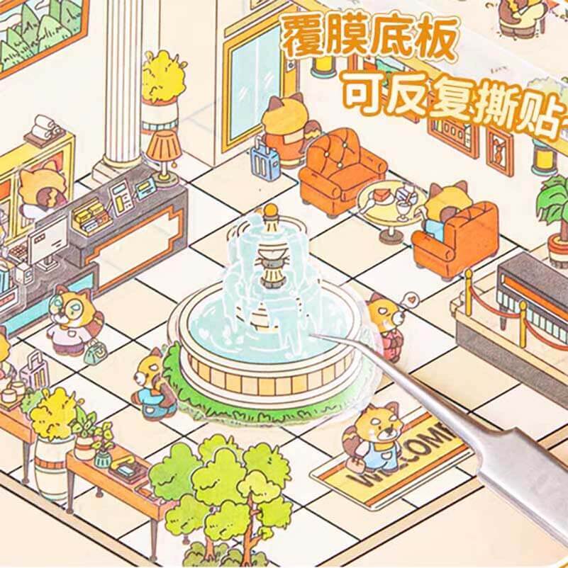 Floral Park DIY 3D Scene Stickers 4 Cute Miniature Scenes(M)