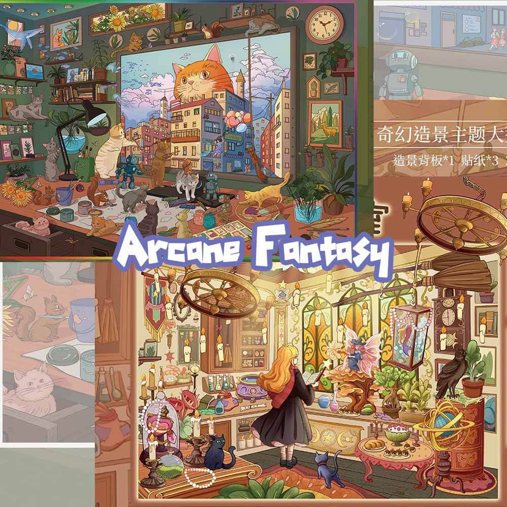 Arcane Fantasy DIY 3D Scene Sticker 2 Cute Scenes(L)