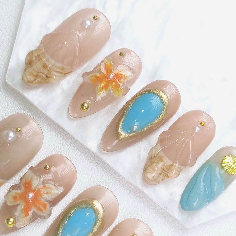 Beauty Art Garden Press On Nails Seashell Mirage 182