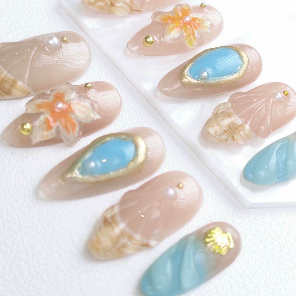 Beauty Art Garden Press On Nails Seashell Mirage 182