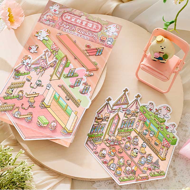 Eternal Vows DIY 3D Scene Stickers 4 Cute Miniature Scenes