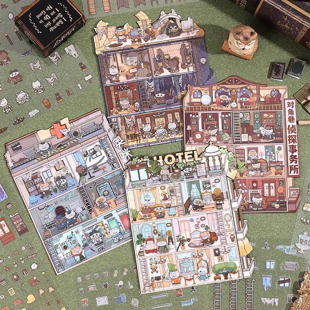 The Curious Society DIY 3D Scene Stickers 4 Cute Miniature Scenes(M)