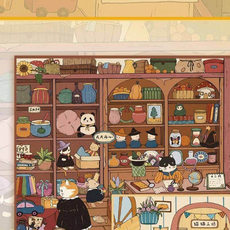 Kitty Corner DIY 3D Scene Stickers With Guide Lines(L)