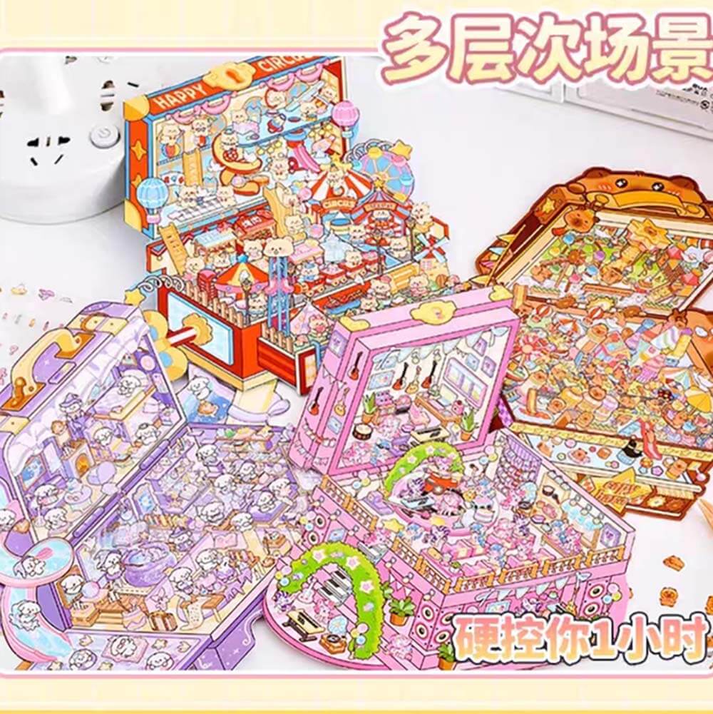 Toybox World DIY 3D Sticker Collection 4 Cute Miniature Scenes(L)