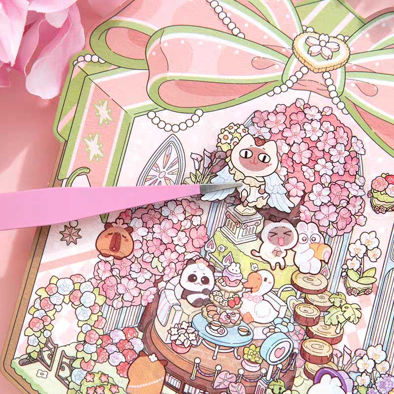 Autocollants 3D DIY Boule de Cristal - 4 Scènes Miniatures Adorables