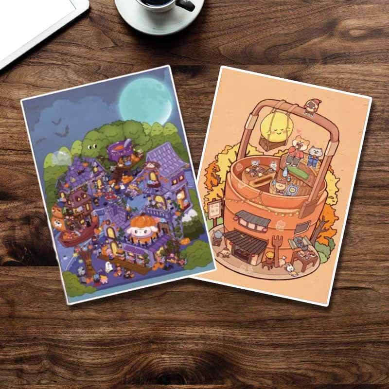 Fantasy Bliss DIY 3D Scene Stickers 4 Cute Miniature Scenes(L)