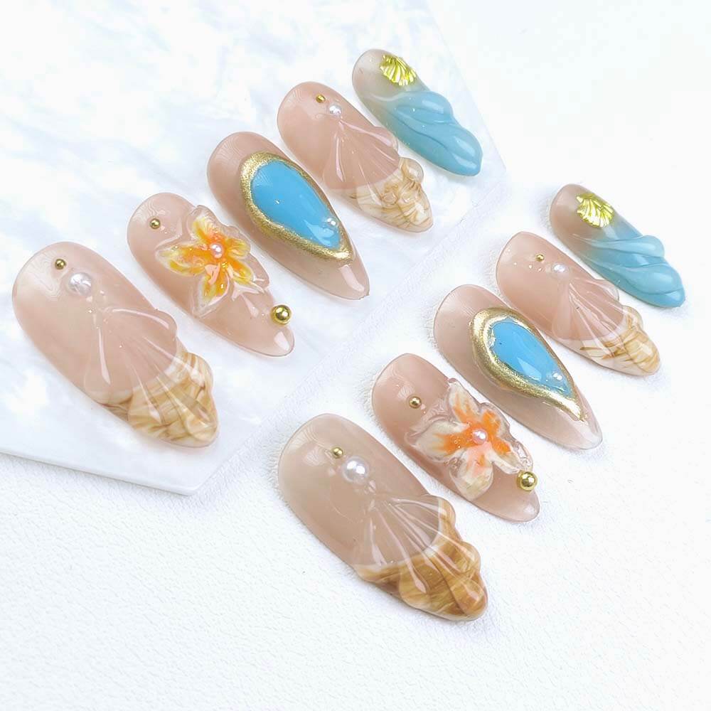 Beauty Art Garden Press On Nails Seashell Mirage 182