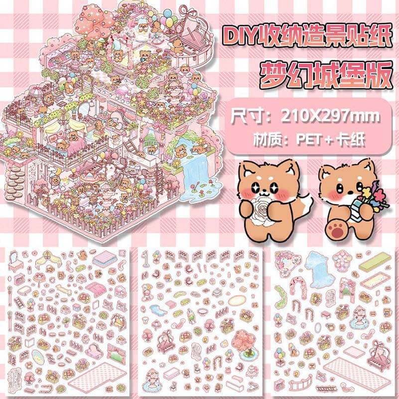 Dream World DIY 3D Scene Stickers 4 Cute Miniature Scenes