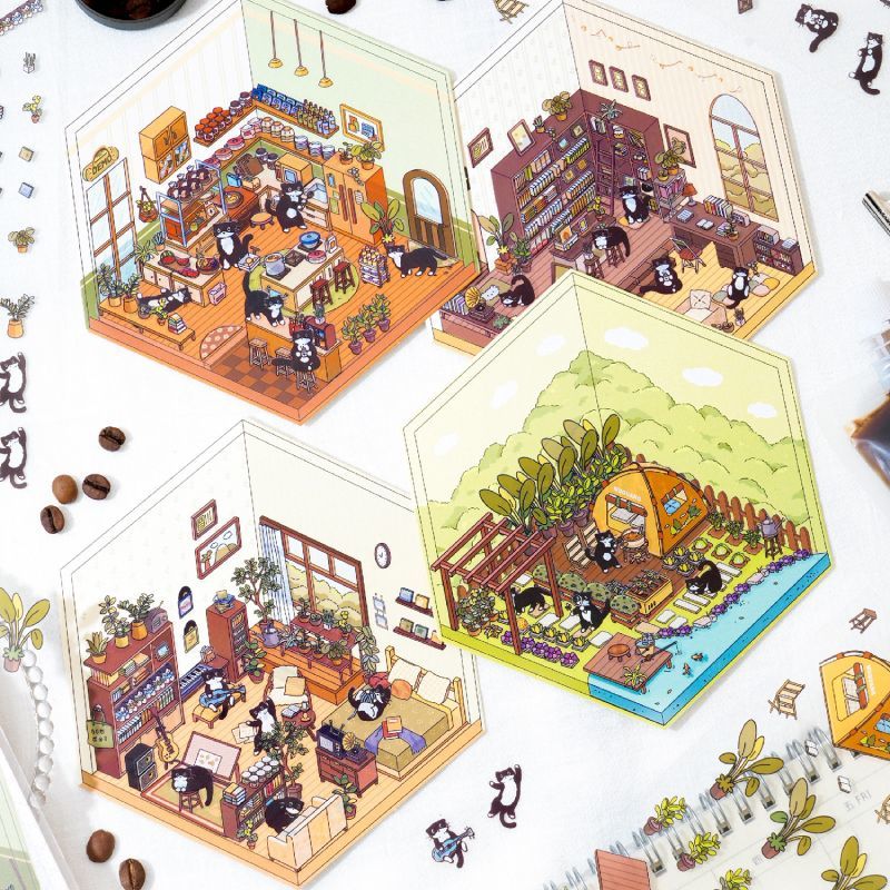 Warm Breezes DIY 3D Scene Stickers 4 Cute Miniature Scenes(S)