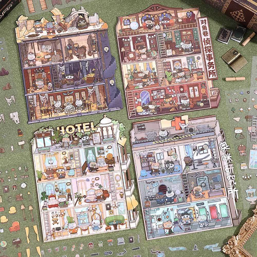 The Curious Society DIY 3D Scene Stickers 4 Cute Miniature Scenes(M)