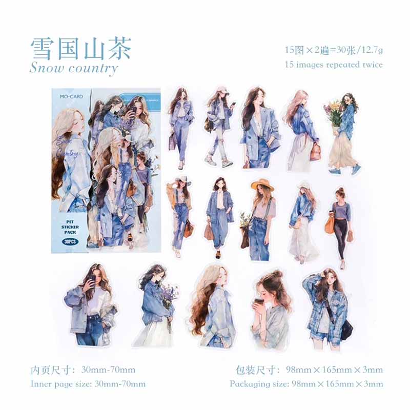 Moyu Happy Girls Diary Collage Sticker Pack