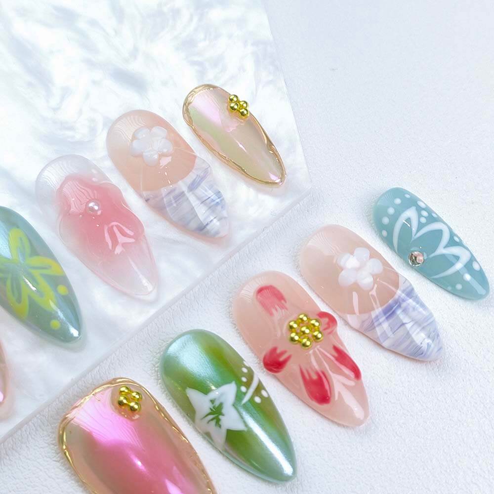 Beauty Art Garden Press On Nails Aurora Tides 139