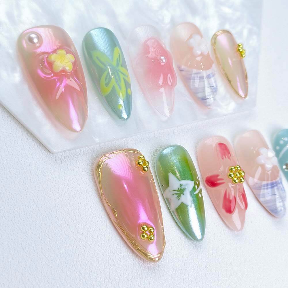 Beauty Art Garden Press On Nails Aurora Tides 139