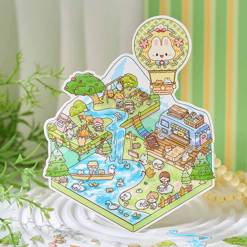 Romance Odyssey DIY 3D Scene Stickers 4 Cute Miniature Scenes(S)
