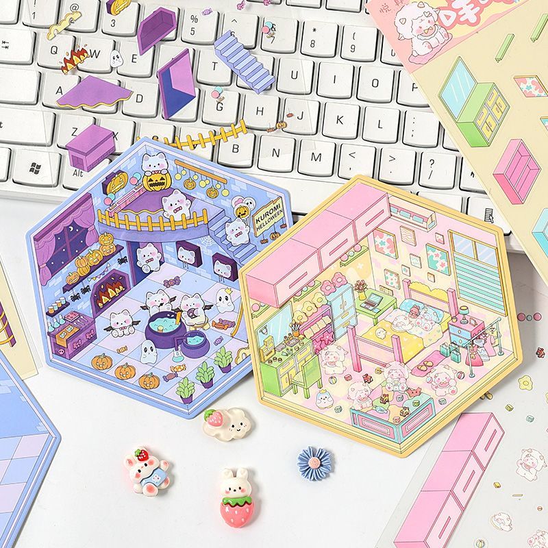 Wonderful House DIY 3D Sticker 8 Cute Miniature Scenes(S)