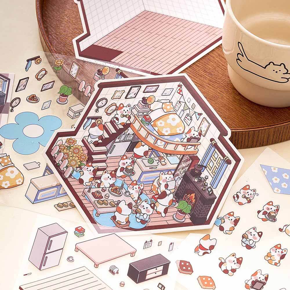 Cosmic Fairytale DIY 3D Scene Stickers 4 Cute Miniature Scenes