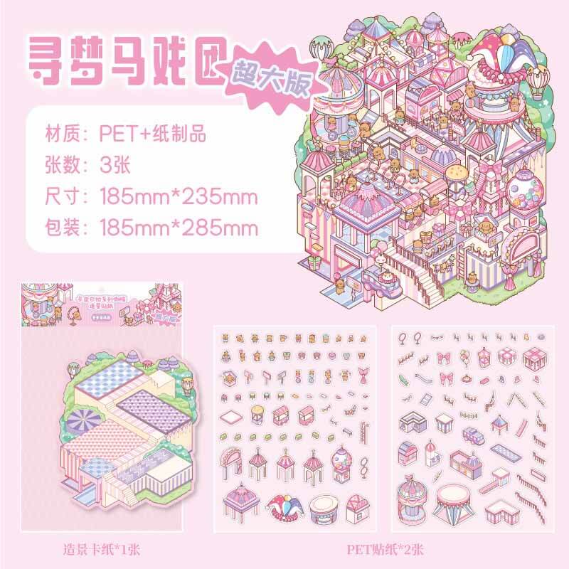 Enchanted Enterprises DIY 3D Scene Stickers 3 Cute Miniature Scenes