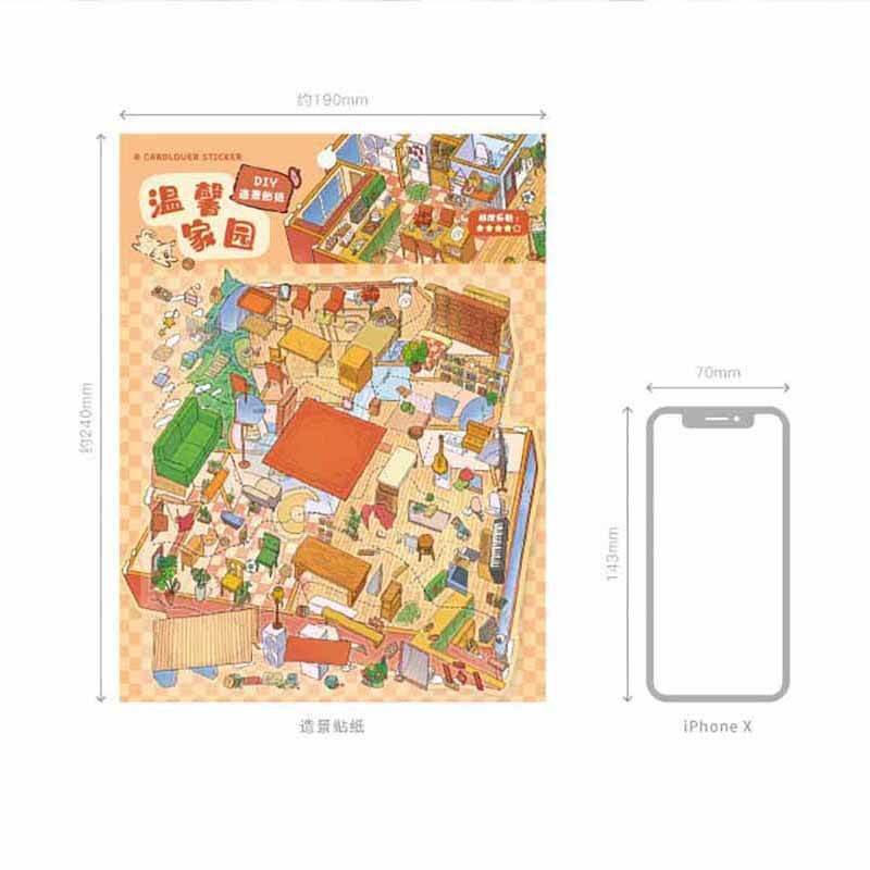 Cozy Haven DIY 3D Scene Stickers With Guide Lines(M)