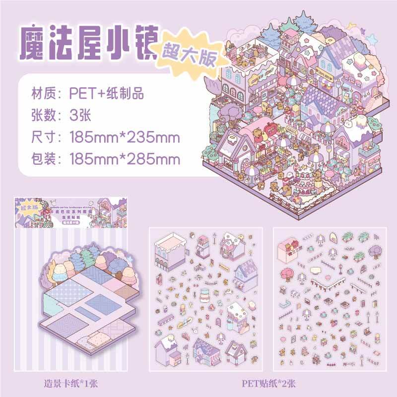 Enchanted Enterprises DIY 3D Scene Stickers 3 Cute Miniature Scenes