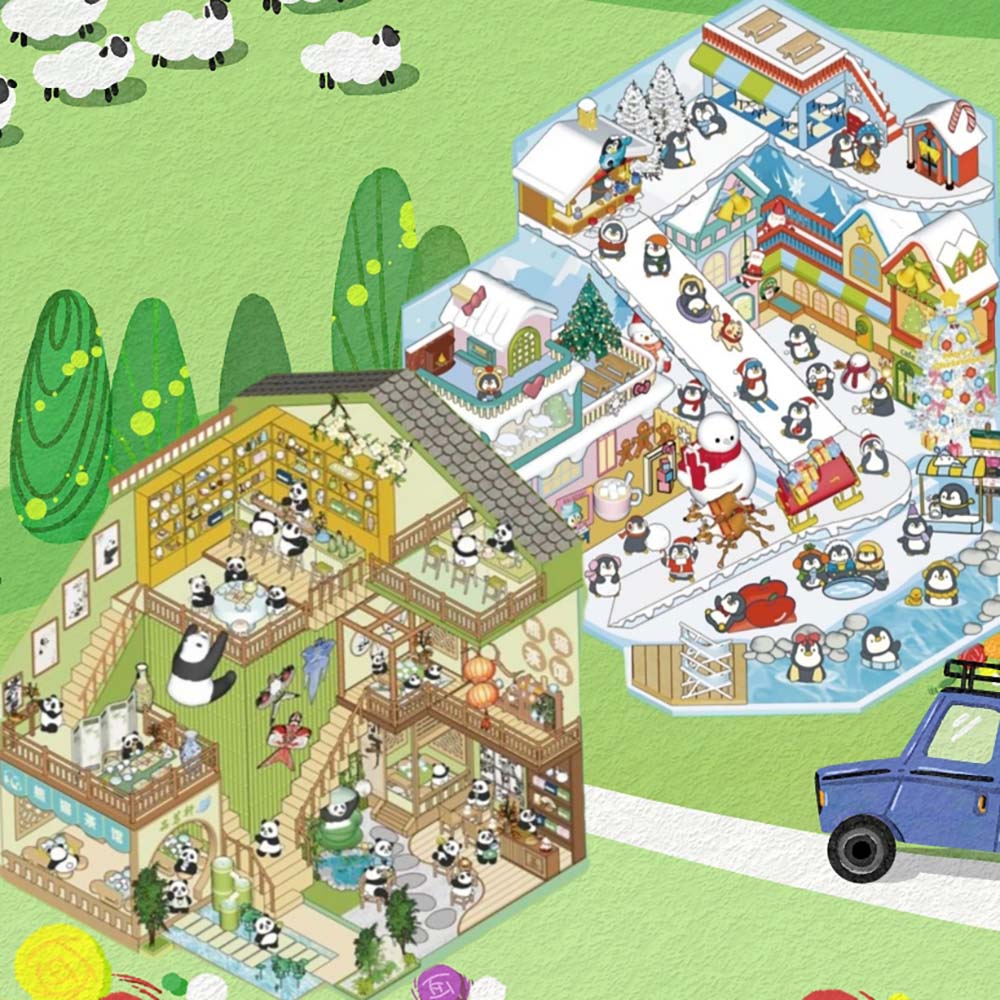 Leisure & Play DIY 3D Scene Stickers 4 Cute Miniature Scenes(L)