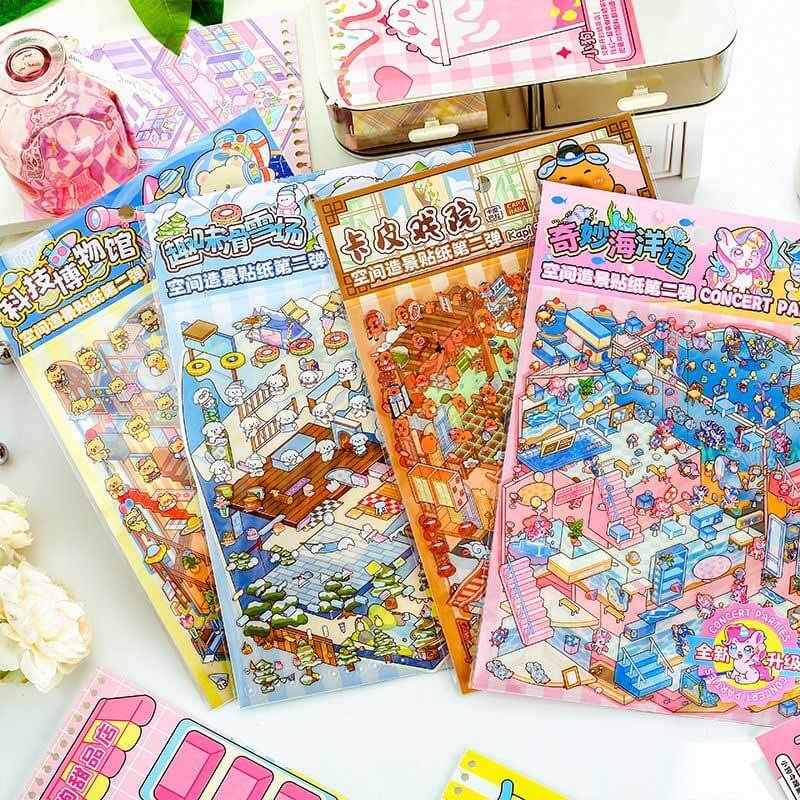 World Space DIY 3D Sticker Collection 4 Cute Miniature Scenes(L)