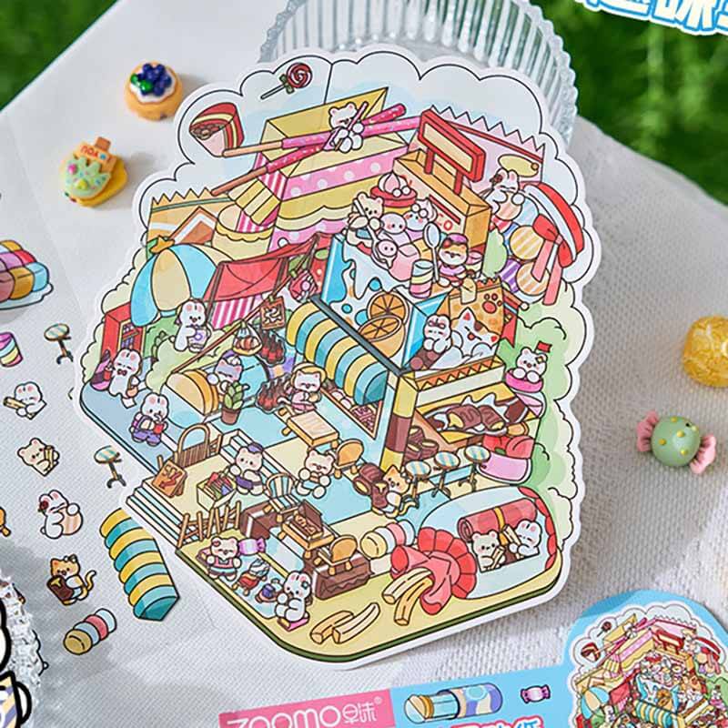 Flavors of Summer DIY 3D Scene Stickers 4 Cute Miniature Scenes(M)