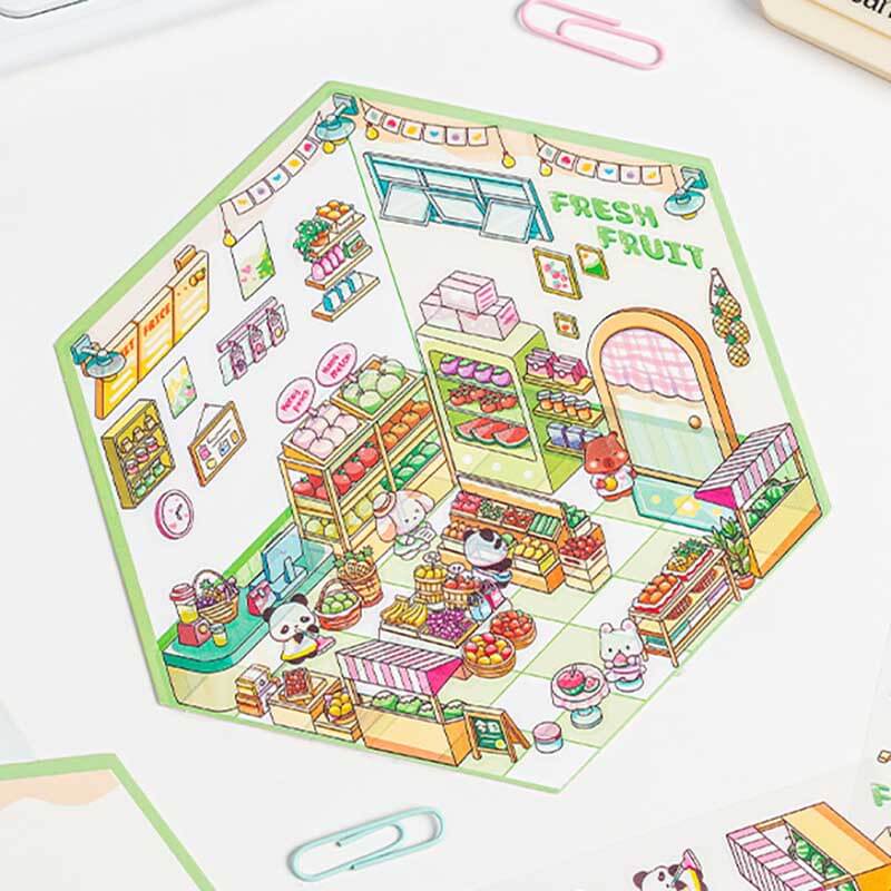 Little Cottage DIY 3D Scene Stickers 4 Lovely Miniature Scenes(S)