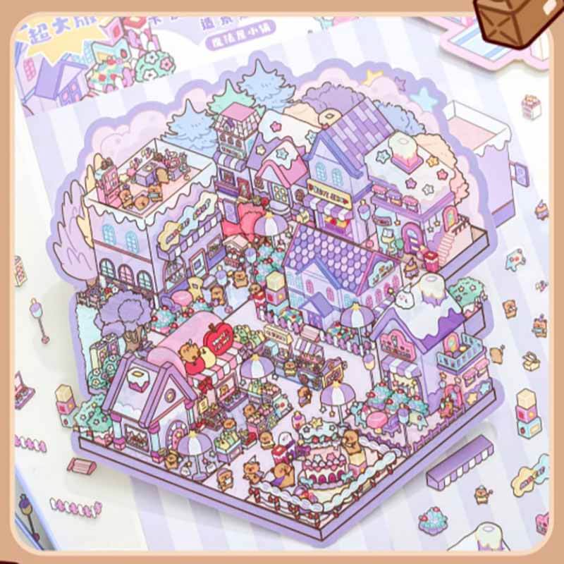 Enchanted Enterprises DIY 3D Scene Stickers 3 Cute Miniature Scenes
