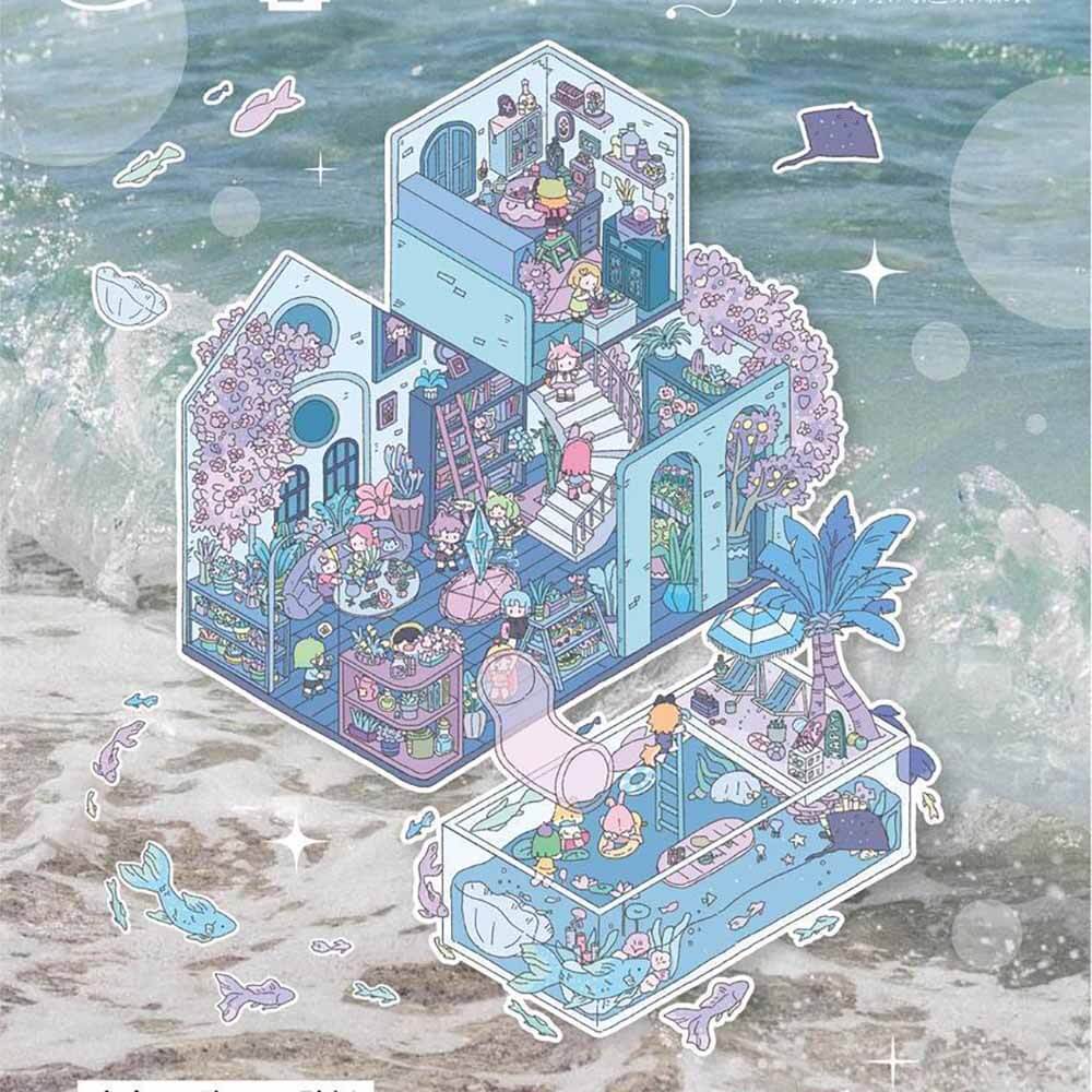 Different Seasons DIY 3D Scene Stickers 4 Cute Miniature Scenes(L)