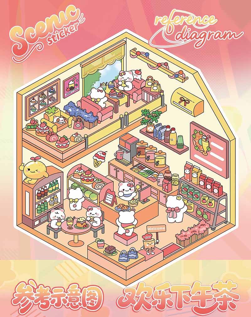 Dreamlike Realm Book 3D Scene Stickers With Guide Lines(S)