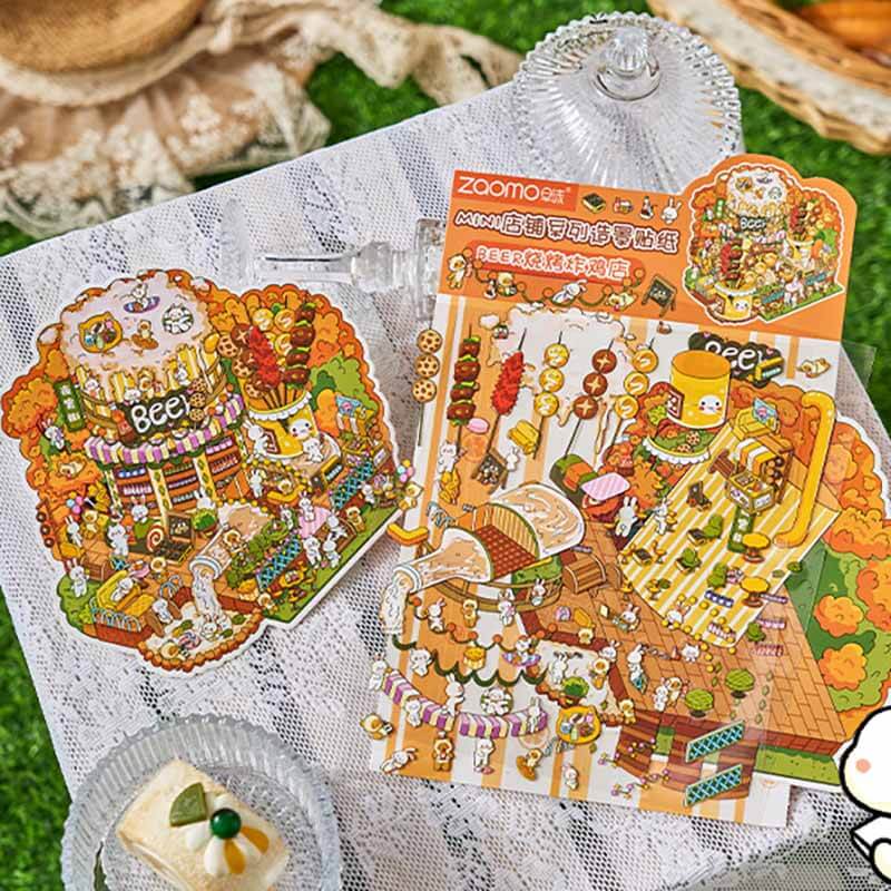 Flavors of Summer DIY 3D Scene Stickers 4 Cute Miniature Scenes(M)