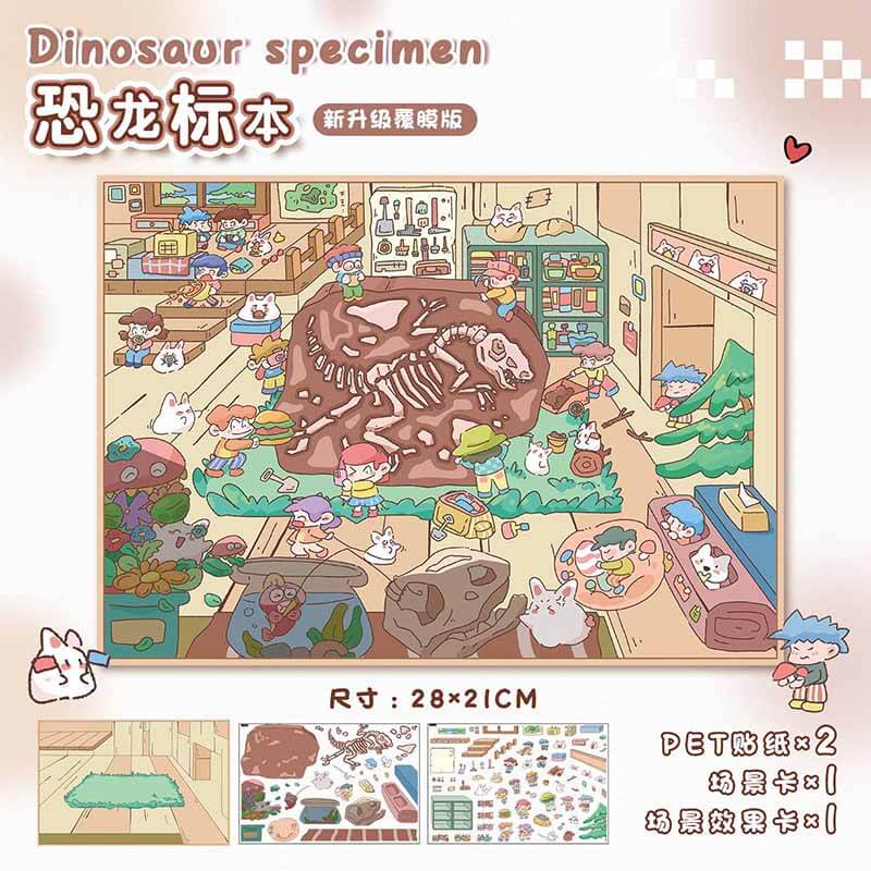 Archaeology Series DIY 3D Scene Stickers Lovely 2 Miniature Scenes(L)