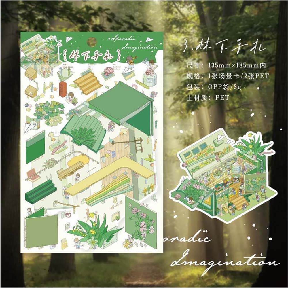 Eternal Reverie DIY 3D Scene Stickers 4 Cute Miniature Scenes(S)