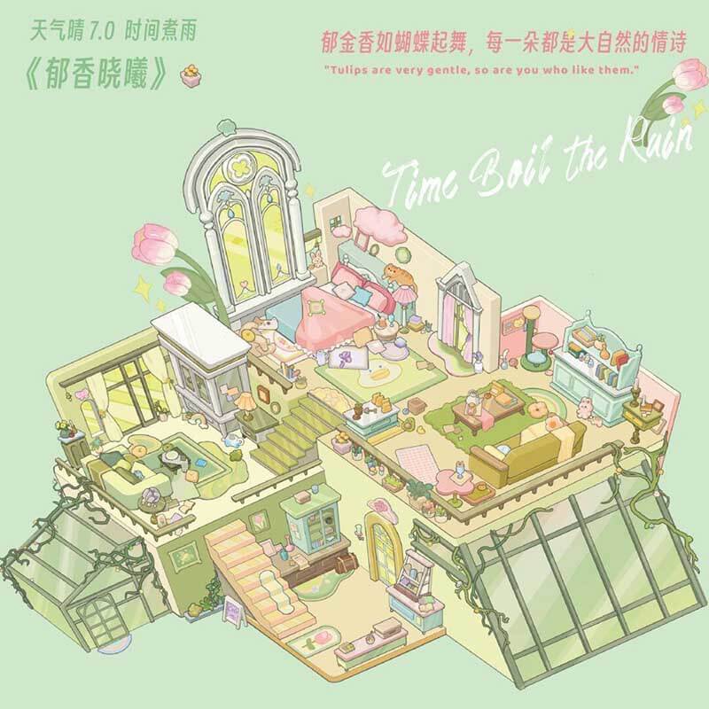 Twilight Reverie DIY 3D Scene Stickers Cute Miniature Scenes(L)