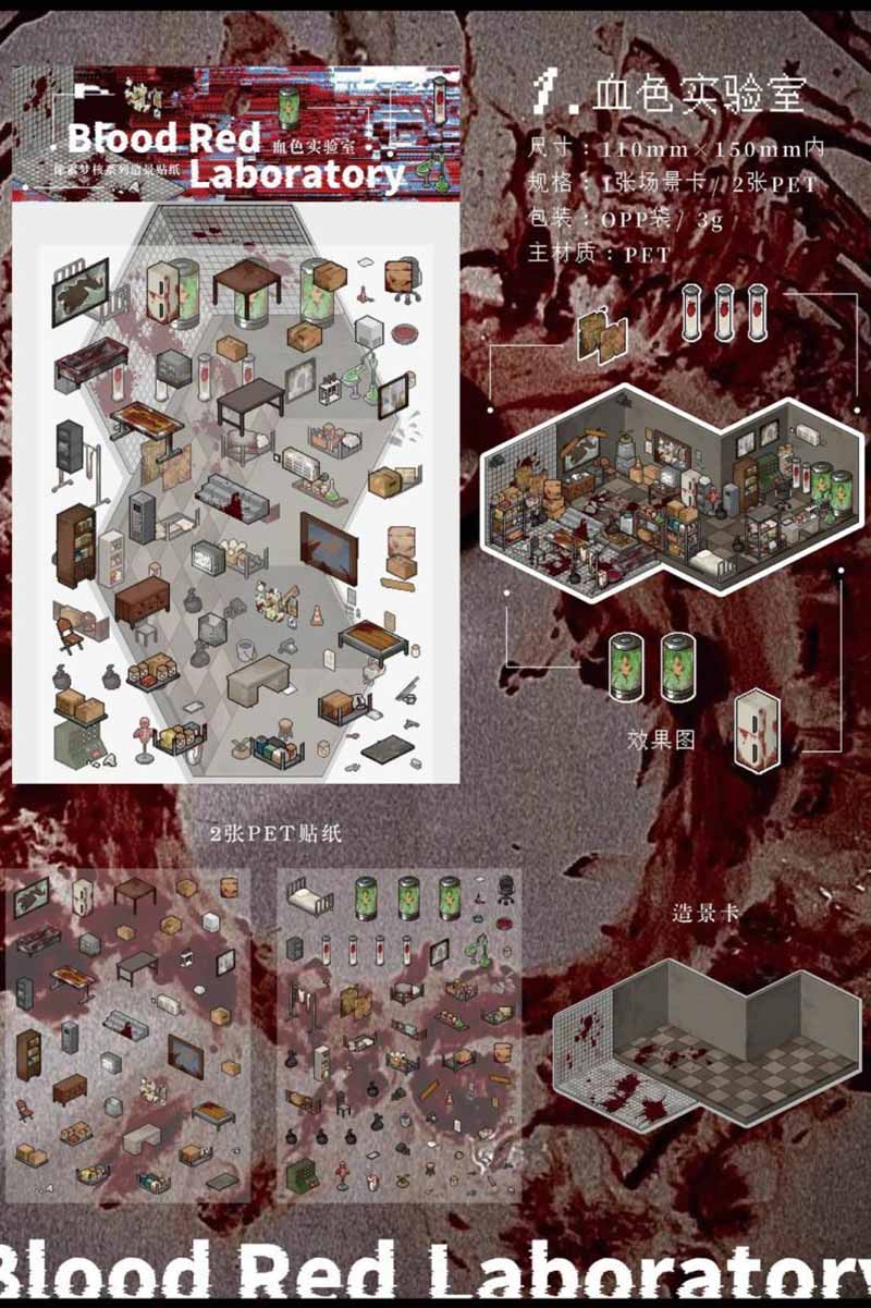 Darkwave Dreams DIY 3D Scene Stickers 4 Cute Miniature Scenes