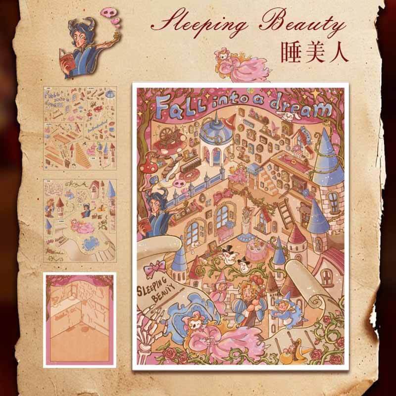 Fairytale Icons DIY 3D Scene Stickers 2 Cute Miniature Scenes(L)