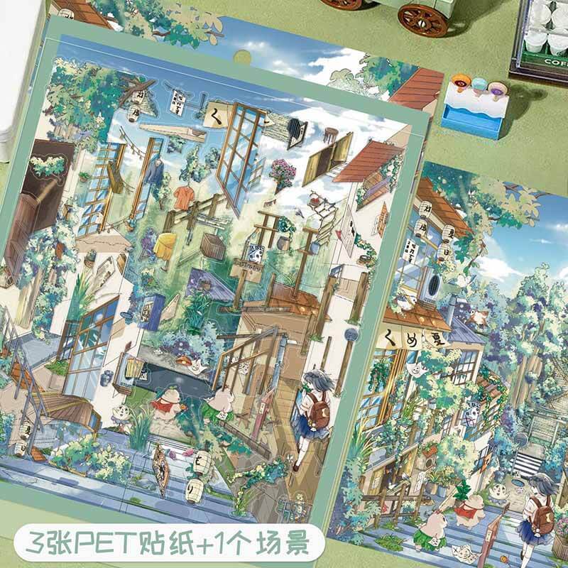 Quiet Hideaway DIY 3D Scene Stickers With Guide Lines(L)