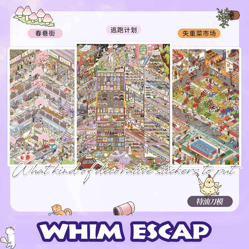Whim Escape DIY 3D Scene Stickers With Guide Lines(XL)