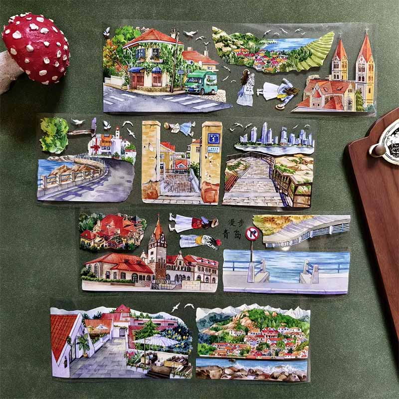 Strolling Through Time PET Journal Collage Sticker