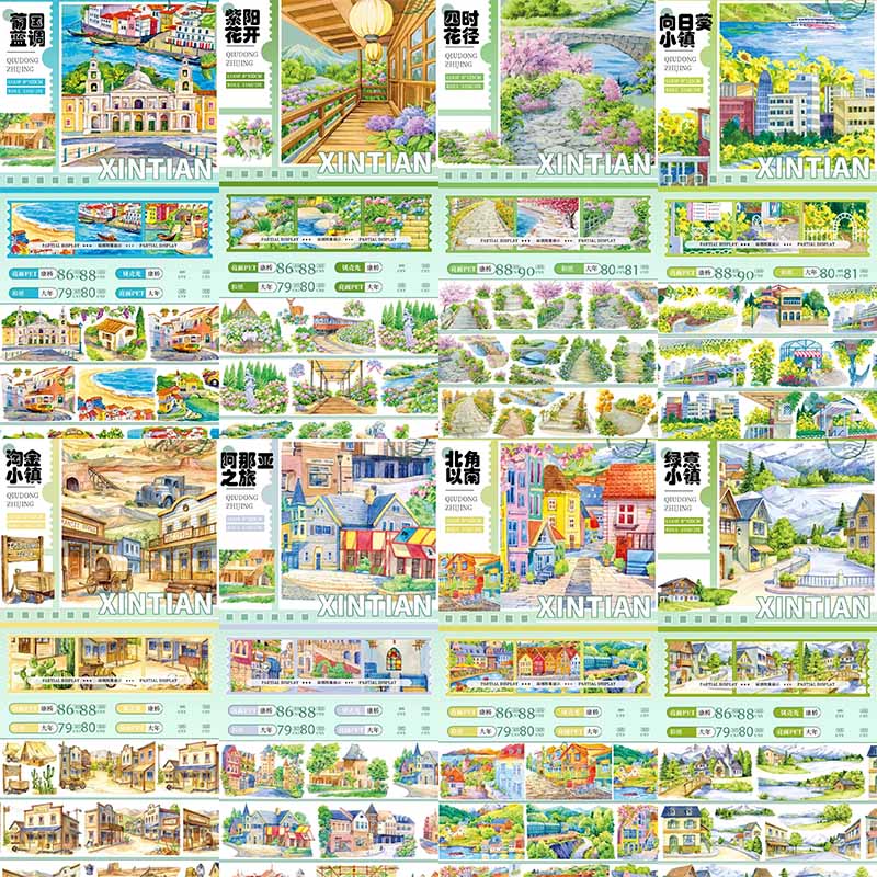Four Seasons Flower Path PET Journaling Scene Tape
